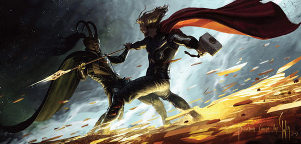 Más artwork de Thor y el Capitán América · Imagen 1